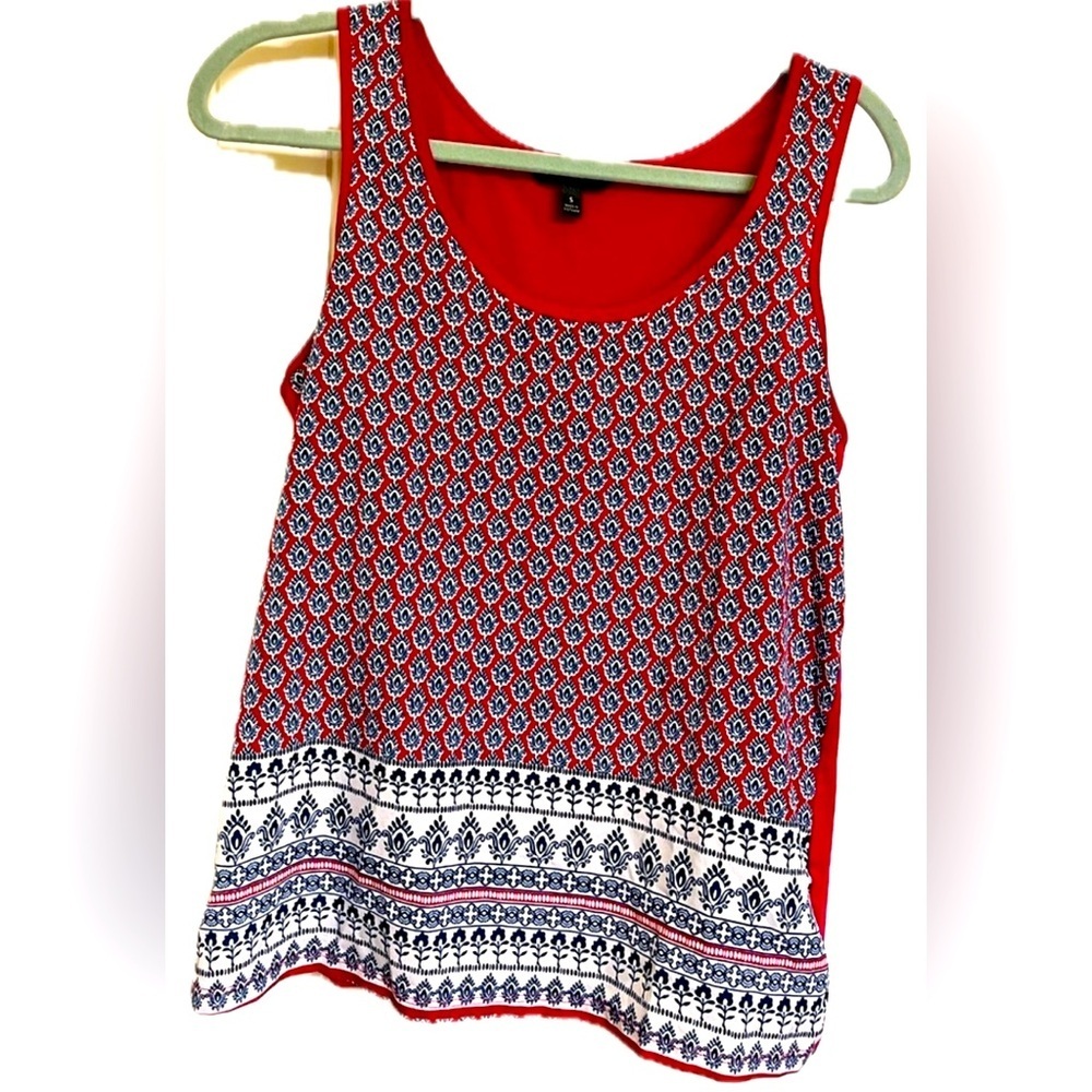 Banana Republic Tank Top Womens Redish Maroon Small Sleeveless Scoop Neck